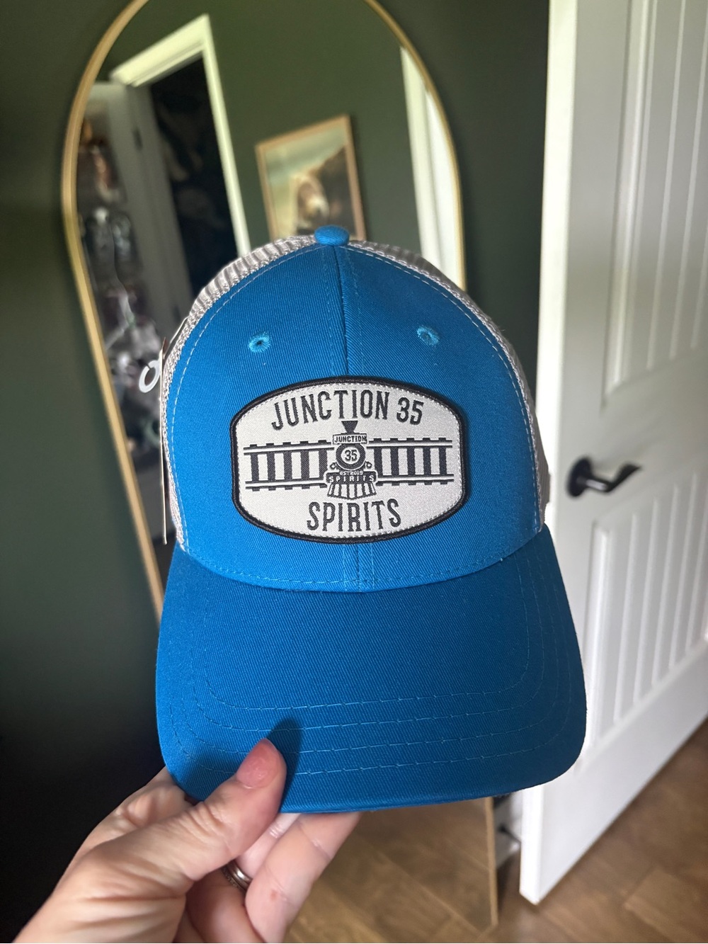 Junction 35 Spirits Pukka Trucker Hat NWT Blue Snapback Smoky Mountains